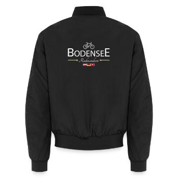 Bodensee Radwandern - Unisex Bomberjacke - Schwarz - Hinten - AI Model Male 185 light (185cm)