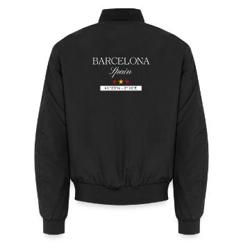 Barcelona Spanien Souvenir – Reise minimalistisch - Unisex Bomberjacke - Schwarz - Hinten - AI Model Male 185 light (185cm)