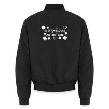 Jeder liebt ein irisches Mädchen St. Patrick's Pride - Unisex Bomberjacke - Schwarz - Hinten - AI Model Male 185 light (185cm)