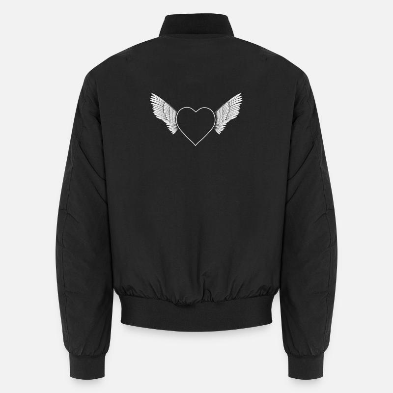 Coeur avec ailes - blanc - Bomber unisexe