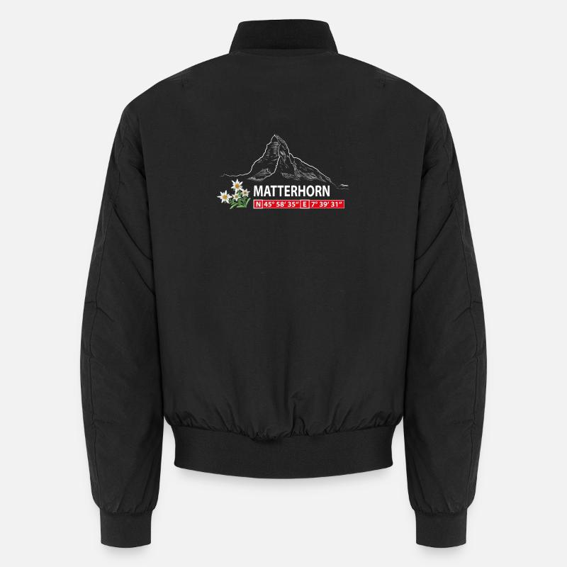Cervin avec Edelweiss et GPS - Bomber unisexe - noir