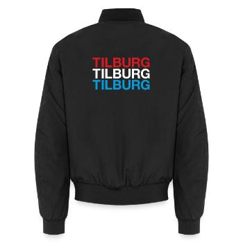 TILBURG Pays-Bas Drapeau des Pays-Bas - Bomber unisexe - noir - Dos - AI Model Male 185 light (185cm)