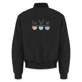 Pâques, mignon lapins de Pâques oeufs de Pâques dessin - Bomber unisexe - noir - Dos - AI Model Male 185 light (185cm)