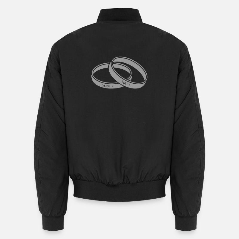 Hochzeitsringe Eheringe - Unisex Bomberjacke - Schwarz