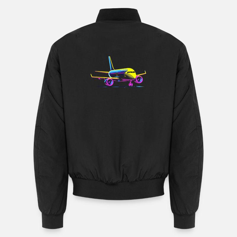 Flugzeug Cartoon Stil Unisex Bomberjacke