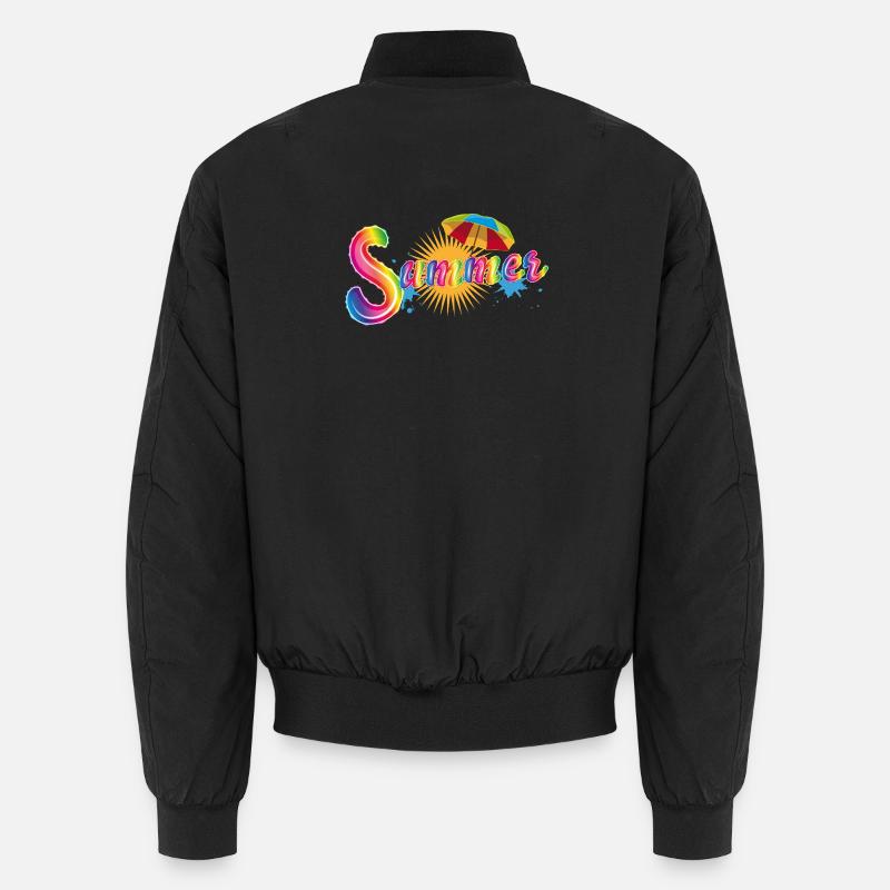Summer Rainbow Font – Cheerful Summer Design Unisex Bomber Jacket