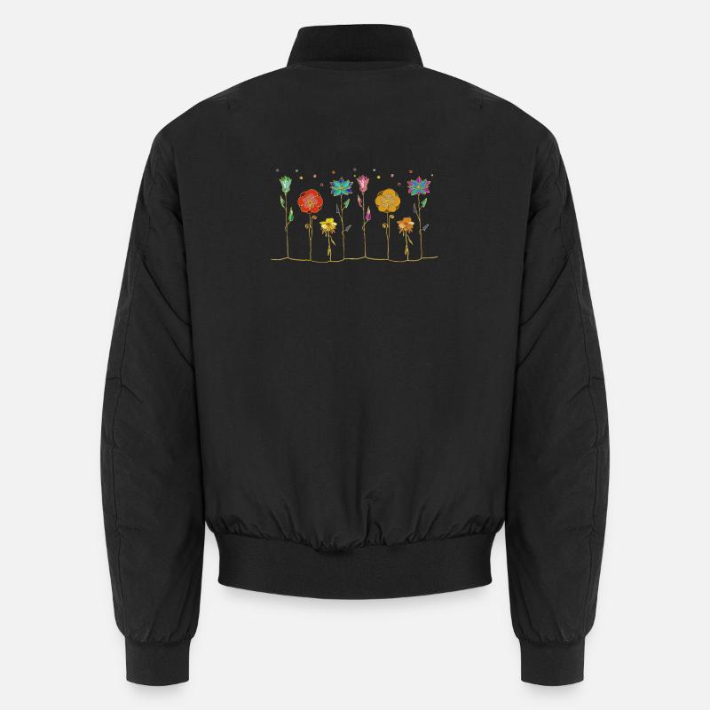 Blumen - Unisex Bomberjacke - Schwarz
