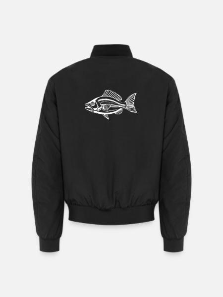 Fisch Angler T-shirt Geschenk Angelsport fishing - Unisex Bomberjacke - Schwarz