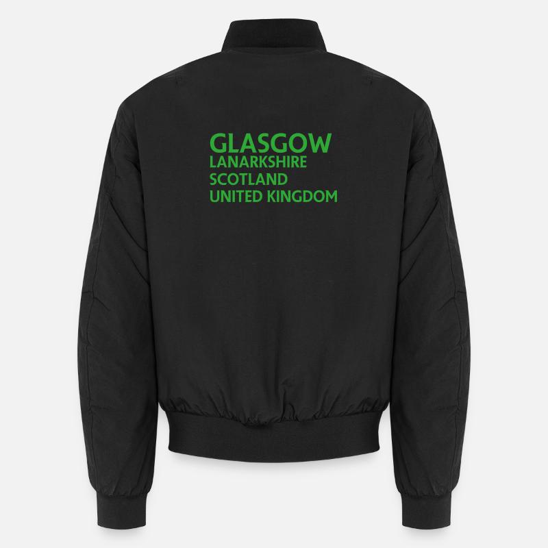 Glasgow – Scotland Textdesign - Unisex Bomberjacke - Schwarz
