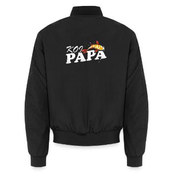 Koi Papa Étang Drôle Papa Éleveur de Poissons Fierté - Bomber unisexe - noir - Dos - AI Model Male 185 light (185cm)