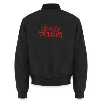 Aix en Provence Gift Idea Aix T-Shirt - Unisex Bomber Jacket - black - Back - AI Model Male 185 light (185cm)