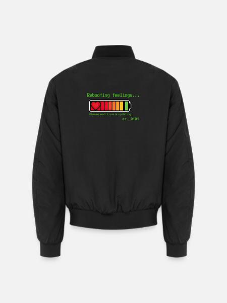 Reboot-Gefühle, liebe es, Geek-T-Shirts zu aktualisieren. - Unisex Bomberjacke - Schwarz