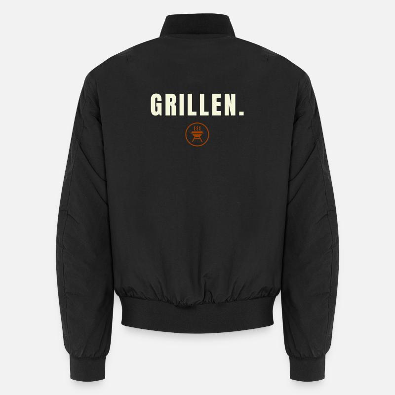 GRILLING. Minimalist BBQ Design Success Edition Unisex Bomber Jacket