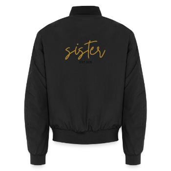 sister est 2026 - Unisex Bomberjacke - Schwarz - Hinten - AI Model Male 185 light (185cm)