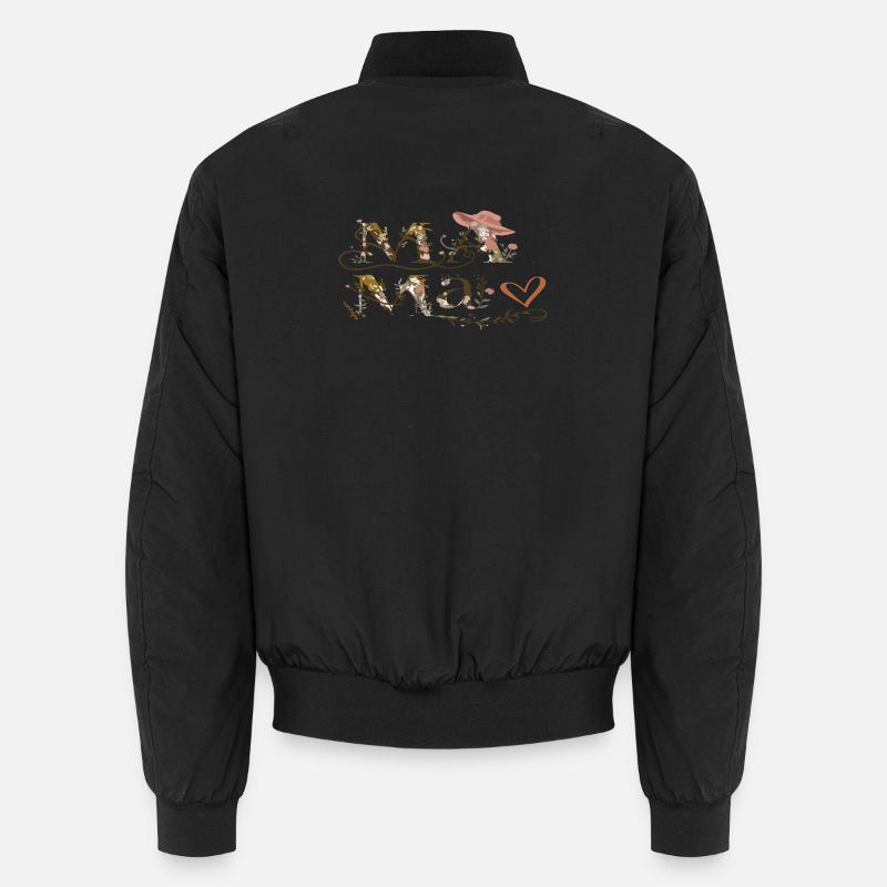 Lettres de Fleurs Maman - Bomber unisexe - noir