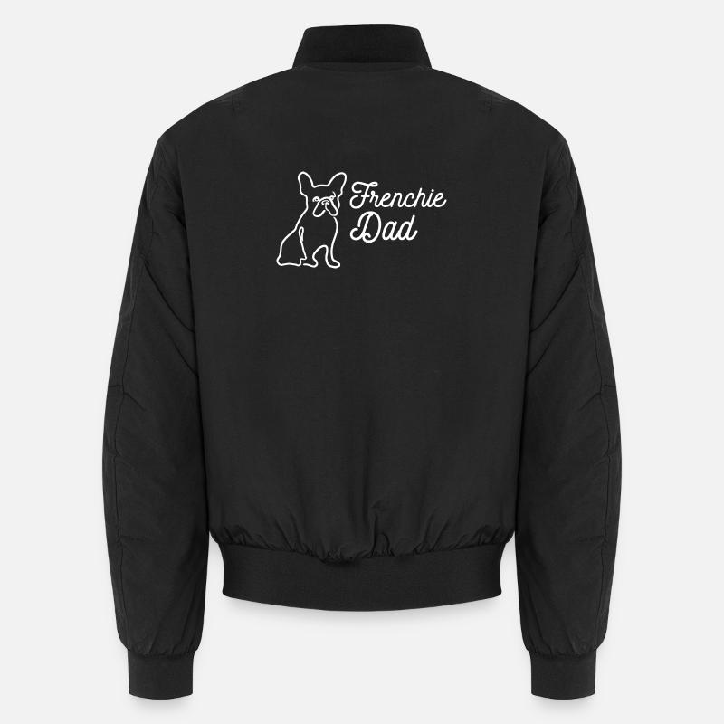 Frenchie Dad Outline Lineart - Unisex Bomberjacke - Schwarz
