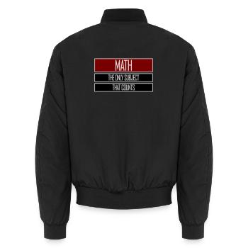 Les mathématiques La seule matière qui compte Nerd Mathe Logo - Bomber unisexe - noir - Dos - AI Model Male 185 light (185cm)