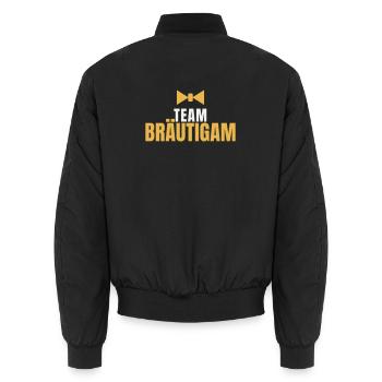 Team Braeutigam JGA Junggesellenabschied Groom - Unisex Bomberjacke - Schwarz - Hinten - AI Model Male 185 light (185cm)