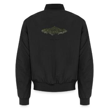 Black Forest Topographic | Vintage Line Art - Unisex Bomberjacke - Schwarz - Hinten - AI Model Male 185 light (185cm)