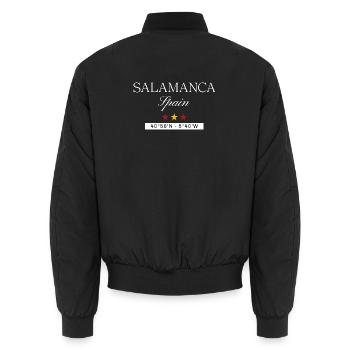 Salamanca Spanien Souvenir – Reise minimalistisch - Unisex Bomberjacke - Schwarz - Hinten - AI Model Male 185 light (185cm)