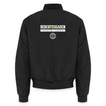 Berchtesgaden Bayern Koordinaten Reise Souvenir - Unisex Bomberjacke - Schwarz - Hinten - AI Model Male 185 light (185cm)