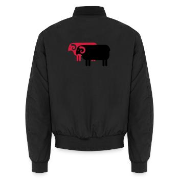 sheep - Unisex Bomber Jacket - black - Back - AI Model Male 185 light (185cm)
