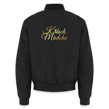 Kölsch Mädche mit Kölner Dom aus Köln - Unisex Bomberjacke - Schwarz - Hinten - AI Model Male 185 light (185cm)