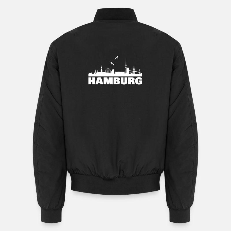 Hambourg Skyline Silhouette Design Bomber unisexe