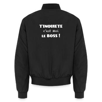 Humour patron, boss cadeau boss patron - Bomber unisexe - noir - Dos - AI Model Male 185 light (185cm)