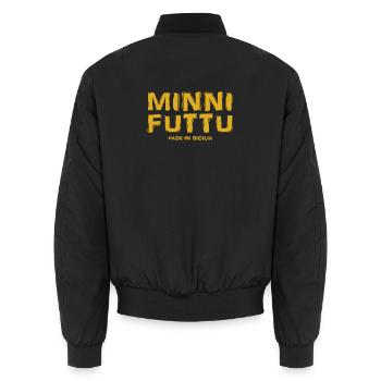 Sicile t-shirt minni futtu t-shirt sicilien - Bomber unisexe - noir - Dos - AI Model Male 185 light (185cm)