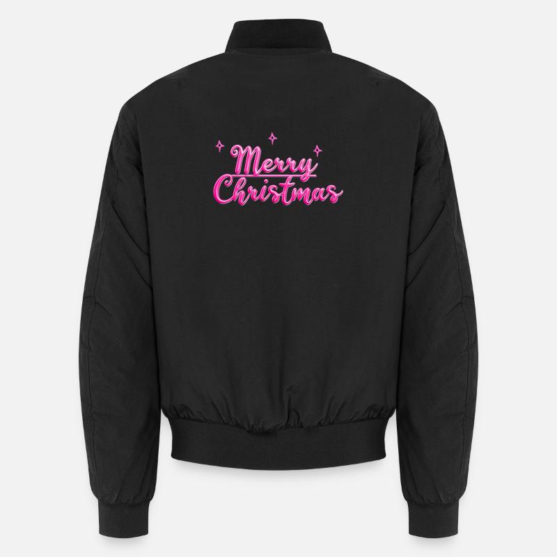 Joyeux Noël Néon Rose - Bomber unisexe - noir