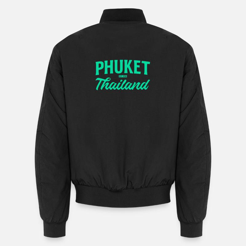 Écriture sarcelle de Phuket Thaïlande - Bomber unisexe - noir