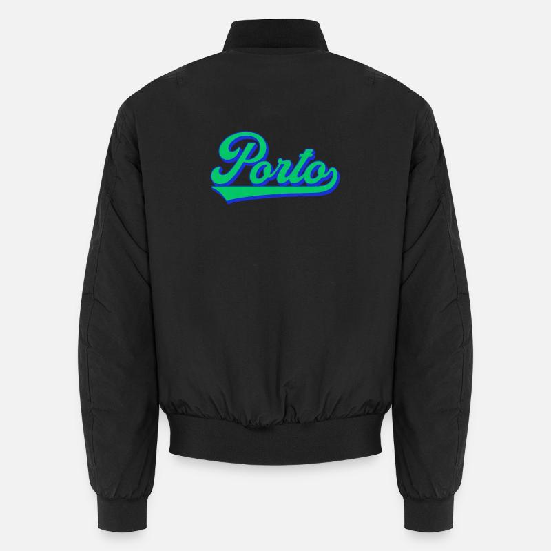 Porto Neon Script Retro - Unisex Bomber Jacket - black