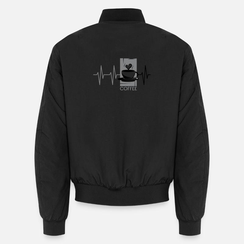 puls coffee cafe herzschlag Kaffee Liebe icon Unisex Bomberjacke