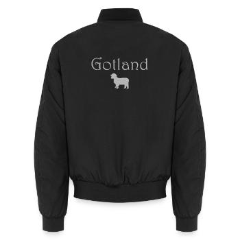 Gotlandschafe - Unisex Bomberjacke - Schwarz - Hinten - AI Model Male 185 light (185cm)