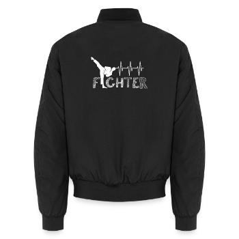 Puls Kick Kampfsport Herzschlag Symbol fighter - Unisex Bomberjacke - Schwarz - Hinten - AI Model Male 185 light (185cm)