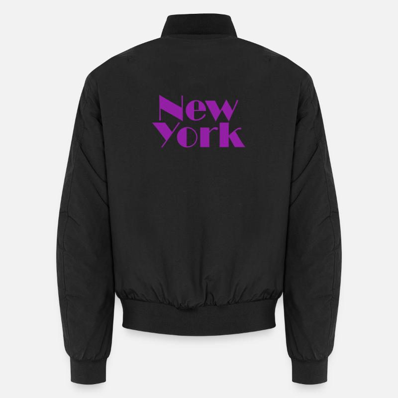 NEW YORK-Purple Broadway - Unisex Bomber Jacket - black