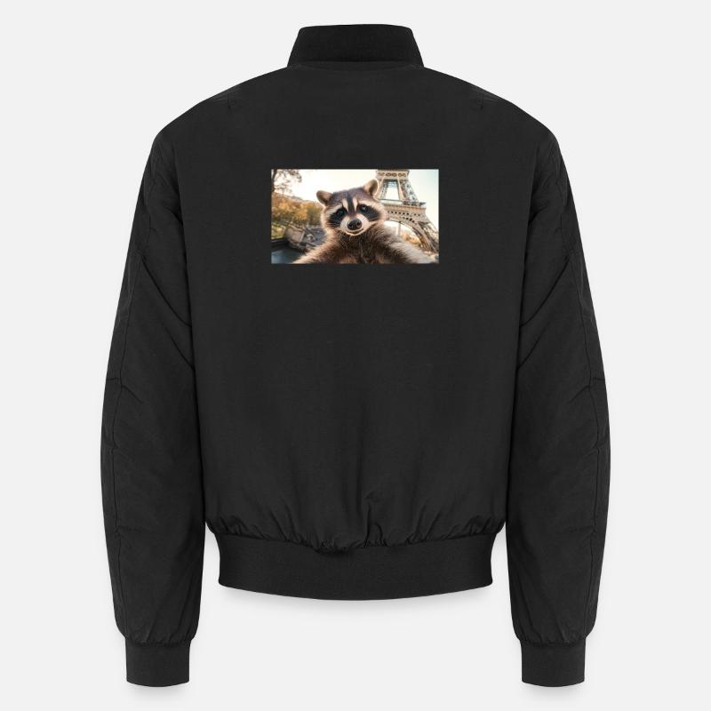 Waschbär in Paris Unisex Bomberjacke