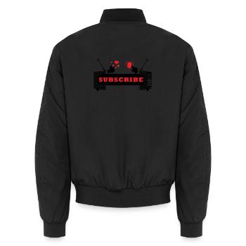Coeur et cloche S’abonner Icône Design - Bomber unisexe - noir - Dos - AI Model Male 185 light (185cm)