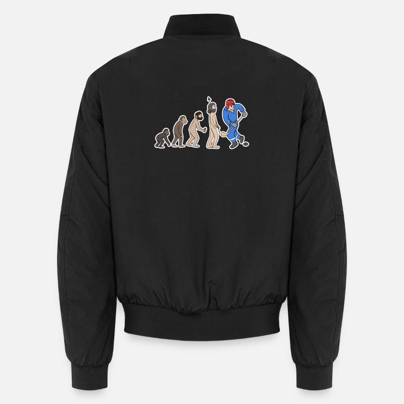 Evolution Eishockeyspieler  - Unisex Bomber Jacket - black
