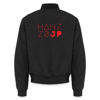 HANZZO - Unisex Bomberjacke - Schwarz - Hinten - AI Model Male 185 light (185cm)
