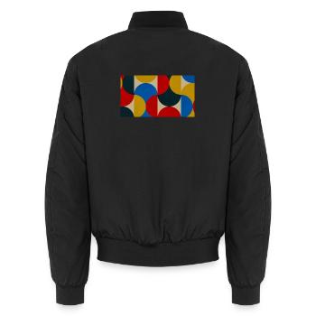Blocs de cercle colorés - Bomber unisexe - noir - Dos - AI Model Male 185 light (185cm)