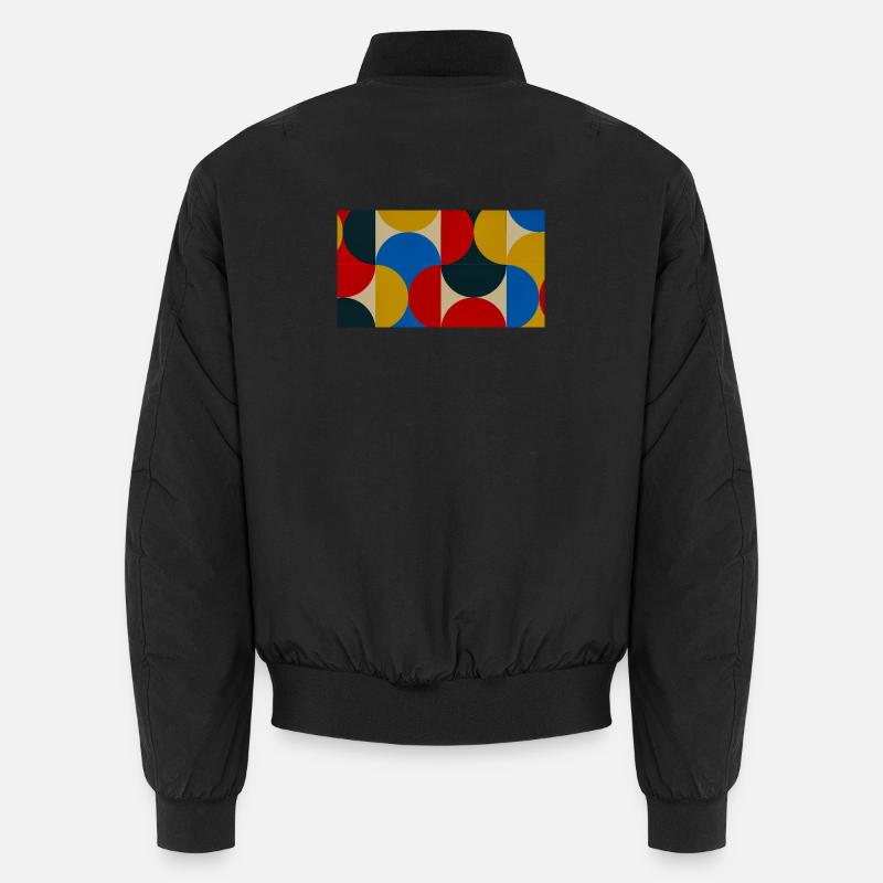 Bunte Kreisblöcke - Unisex Bomberjacke - Schwarz