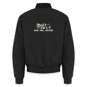 Just try it... Sweet Christmas motif - Unisex Bomber Jacket - black - Back - AI Model Male 185 light (185cm)