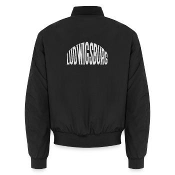Ludwigsburg - Unisex Bomber Jacket - black - Back - AI Model Male 185 light (185cm)