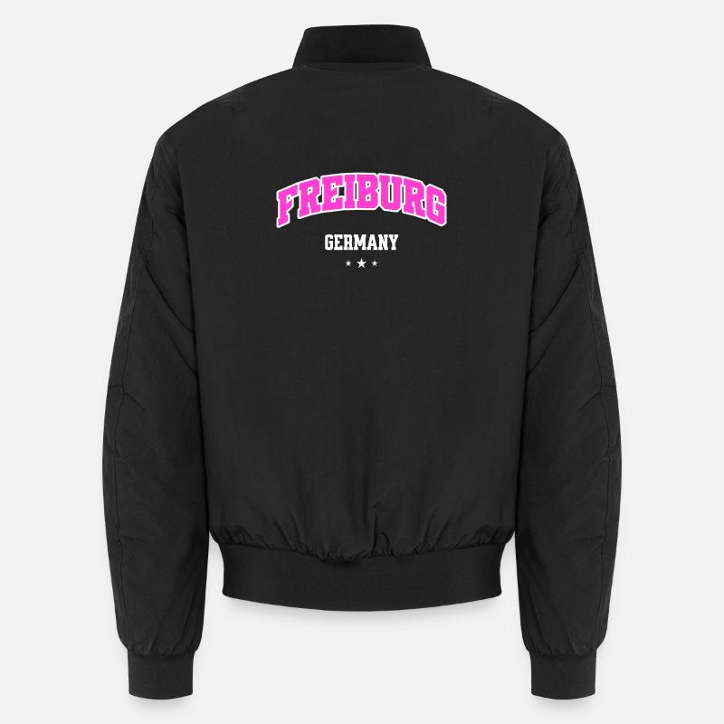 Freiburg Pink Logo Lettering - Unisex Bomber Jacket - black