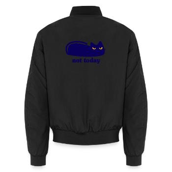 Chat pas paresseux aujourd’hui - Bomber unisexe - noir - Dos - AI Model Male 185 light (185cm)