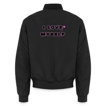 Self-love, I love myself - Unisex Bomber Jacket - black - Back - AI Model Male 185 light (185cm)