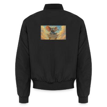 Elephant bath in the sky - Unisex Bomber Jacket - black - Back - AI Model Male 185 light (185cm)