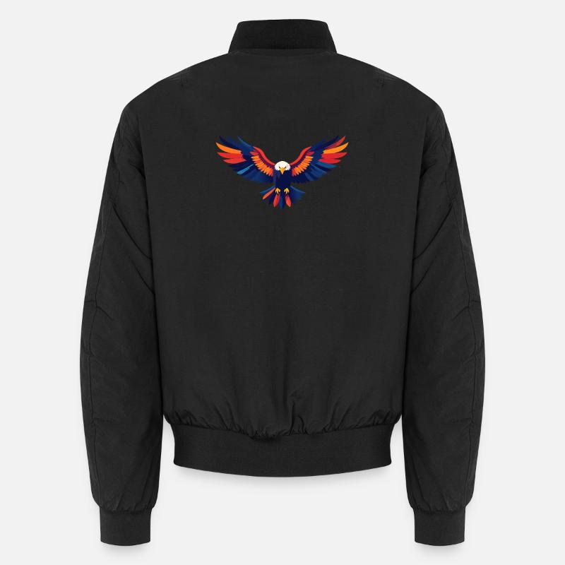 Motif coloré d’aigle volant Ailes déployées d’aigle Bomber unisexe